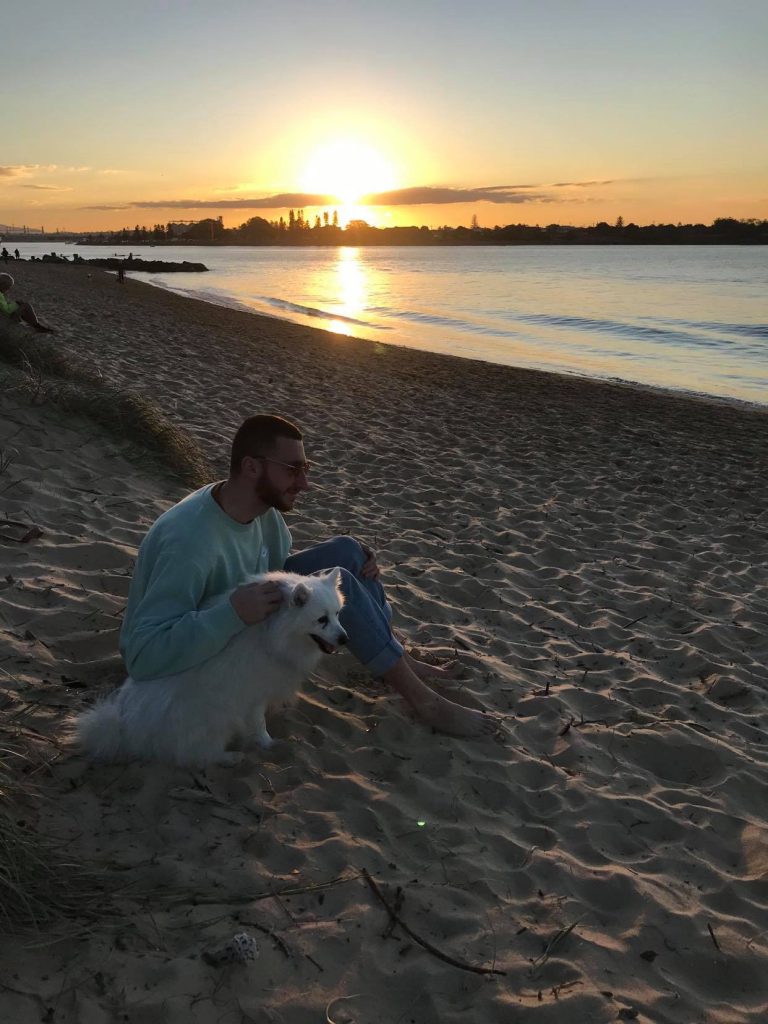 TITLE: Travis Wettig living in the new normal at Horseshoe Beach, Newcastle. (IMAGE: Scarlett Hurst)